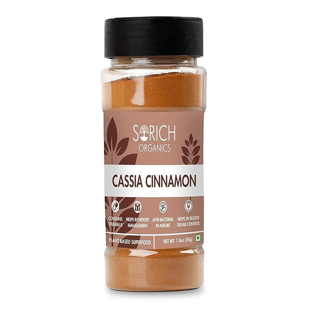 Sorich Organics Cassia Cinnamon Powder|50gm|1.76 Oz
