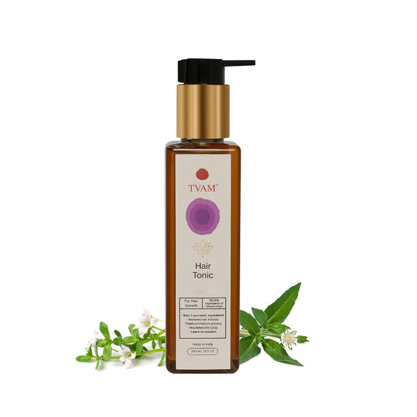 TVAM Henna Hair Growth Tonic | Everyday Use on All Hair Types | Cooling Effect | Organically Grown Ayurvedic Herbs | Restores, Repairs And Reinforces - 200ml|8.096Oz|0.506lbs