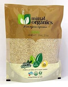 Mittal Organics - Organic Wheat Daliya/Gehu ka Daliya 1.8KG - (900 gm x 2) Pack of 2|63.36Oz|3.96lbs