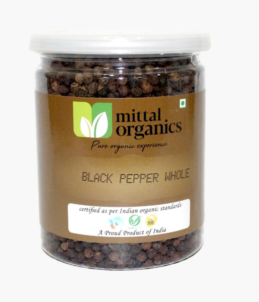 Mittal Organics- Organic Black Pepper Whole | Kali Mirch – 300gm|10.56Oz|0.66lbs