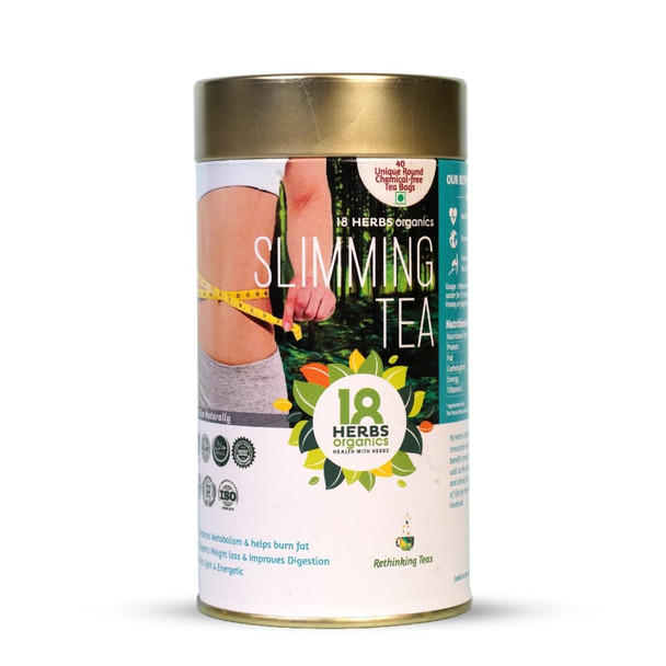 18 Herbs Organics Health with Herbs Slimming Tea Bags - Natural Herbal Tea Bags - Get Slim And Fit - 40 Tea Bags|5.28Oz|0.33lbs