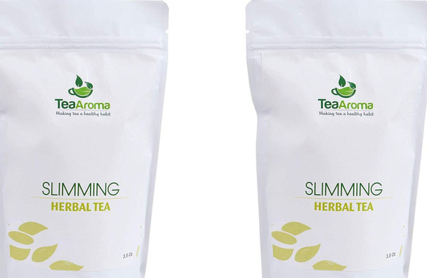 Tea Aroma Weight Management Tea Combo | 18 Organic Herbs Blend | Caffeine-Free, Garcinia Cambogia, Terminalia Chebula, Senna Leaves, Moringa & Lemongrass | 100g Pack of 2|7.04Oz|0.44lbs