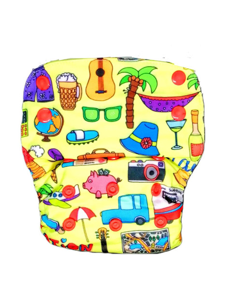 Kindermum Nano AIO Cloth Diapers - one Size diapers with 100% Organic Cotton Inserts (VacationNano-AIO)|10.56Oz|0.66lbs