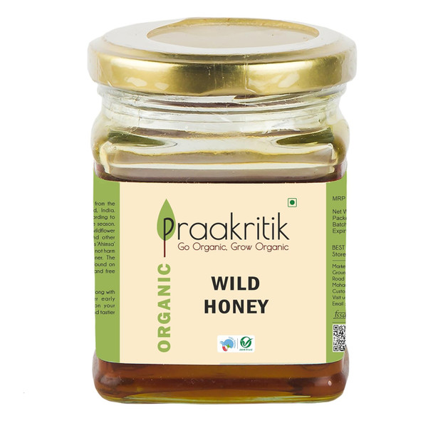 Praakritik Organic Wild Honey, Organic, Produce of Wild Honey Bee of Forest, Raw Unprocessed Unheated, No Artificial Color, 500 Grams|17.6Oz|1.1lbs