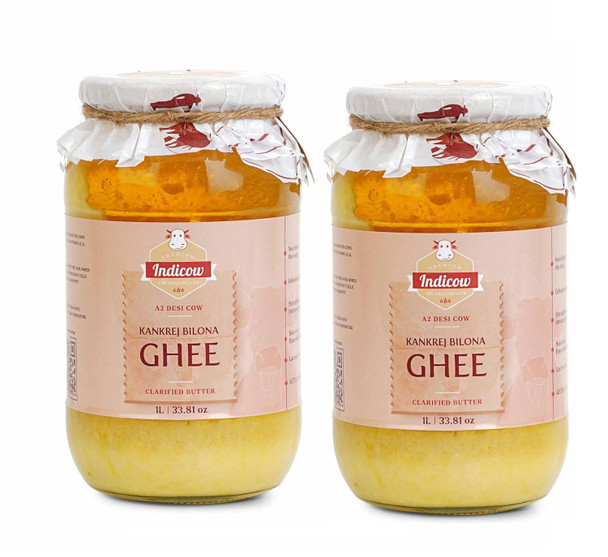 Indicow Organic Dairy A2 Cow Bilona Ghee|64.064Oz|4.004lbs