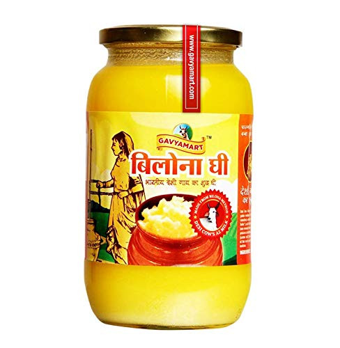 Gavyamart Indian A2 Desi Cow Ghee 100% Pure Non GMO - Made of kankrej Organic Cow Ghee (1L)|17.6Oz|1.1lbs