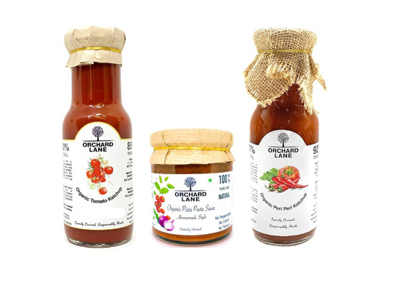 Orchard Lane Organic Tomato Ketchup - Certified Organic | No Preservatives or Chemicals, Low-Sugar- 230 gm | Low Calorie|45.76Oz|2.86lbs