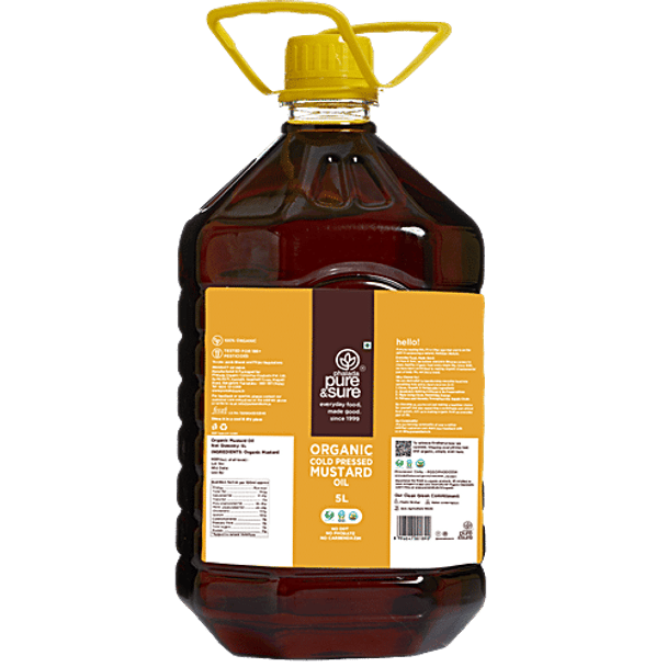 Organic Mustard Oil - Cold Pressed, Nutrient Rich|176Oz|11lbs