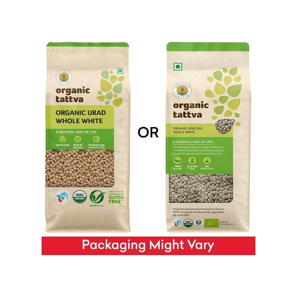 Organic Tattva Whole White Organic Urad (Sabut)|17.6Oz|1.1lbs