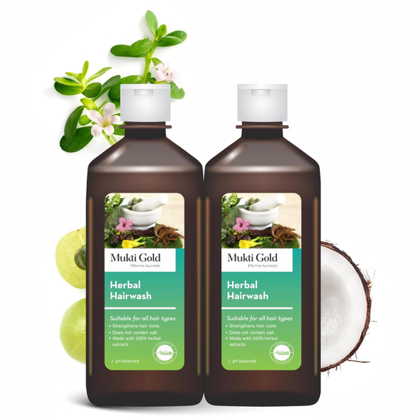 Jeevanras Herbal Hairwash - Pack of 2 | Blend of 14+ Ayurvedic herbs | Herbal Shampoo | Shampoo for Thick & Strong Hair, Damage Control, Hair Growth & Hair Fall | For both men & women | 400mL | 13.53 fl oz [Fittuber Recs]