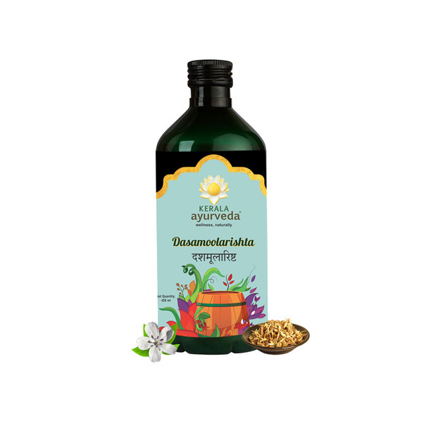 Kerala Ayurveda Dasamoolarishta - Herbal Syrup for Bloating and Acidity | Gut Health Tonic for Gas Relief, Abdominal Discomfort, Indigestion & Post Meal Heaviness with Dasamoola & Triphala | 450 ml | 15.22 fl oz [Fittuber Recs]