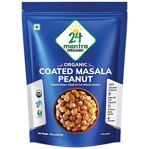 24 Mantra Organic Coated Masala Peanut|24 M, 150 g