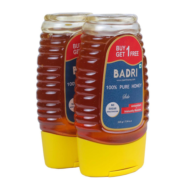 Badri Sidr Honey - 225 GM | 100% Pure | Honey with No Sugar Adulteration | 100% Natural | Organic Raw Unprocessed Honey | Original & Best Honey (Buy 1Get 1 Offer)