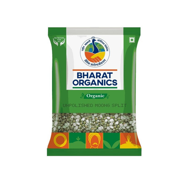 Bharat Organics - Organic Moong Dal (Chilka)|500 g