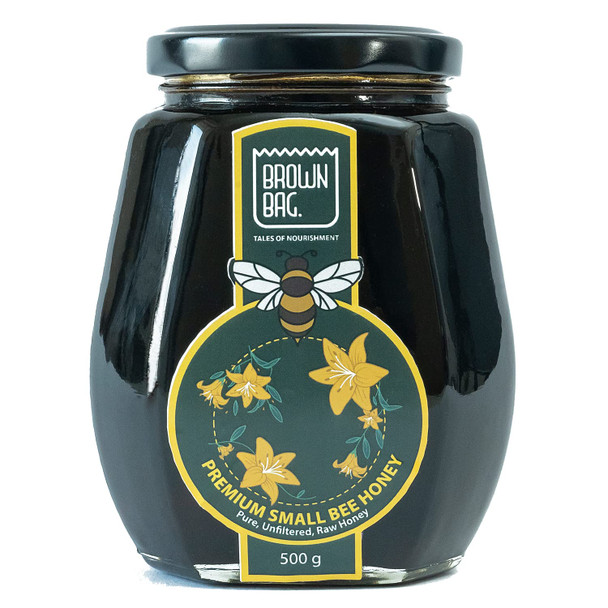 Small Bee Honey - 100% Pure Raw Organic Unprocessed Shahad| 100% Pure NMR Tested Shahad | No Added Sugar |Natural & Unpasteurized Immune Booster Flavoured Original Honey (Pack of 1)_500g