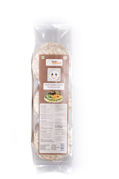 BON APPETIT Organic Puffed Brown Rice & Ragi Cakes|125 g