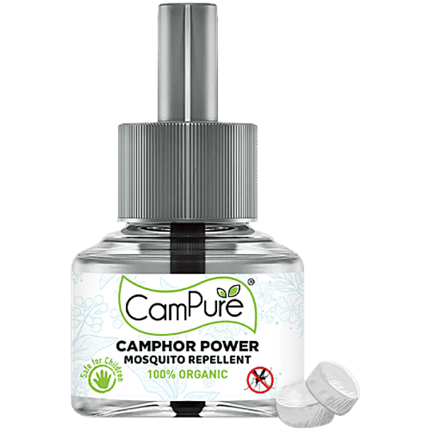Campure Mosquito Repellent Refill - Camphor Power, Organic, Safe For Children|45 ml