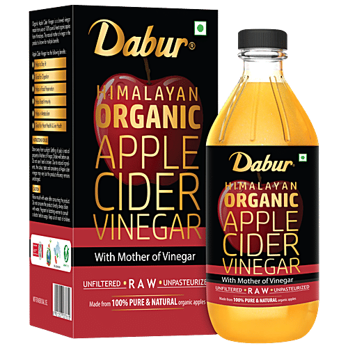 Dabur Himalayan Organic Apple Cider Vinegar - With Mother, Organic, Raw, Unfiltered & Unpasteurised|500 ml