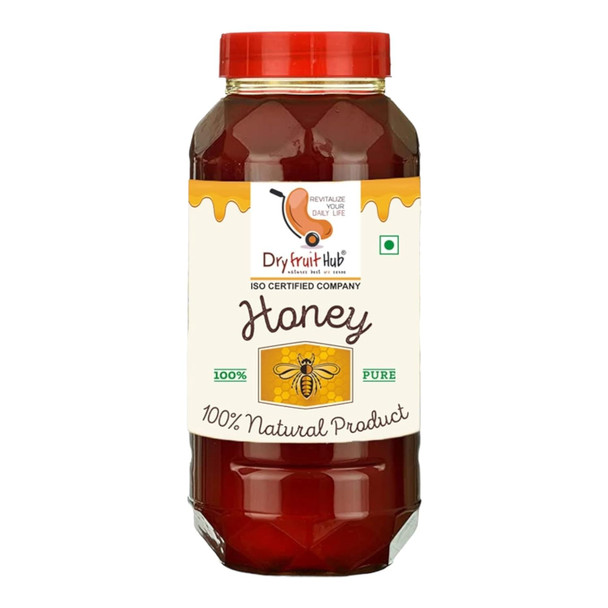 Dry Fruit Hub 100% Pure Honey 500gms | Shahad | PURITY CERTIFIED BY FOOD CERT.IND LAB | Raw Organic Honey | Multifloral Wild Honey With Every Bottle Unique Serial Number Provided By AGMARK OF INDIA (APIS DORSATA BEE HONEY,)