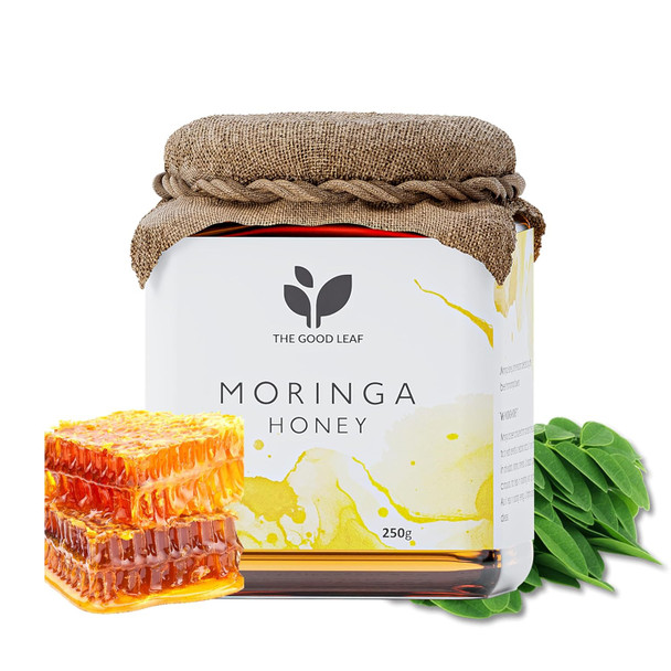 THE GOOD LEAF Moringa Honey - 250g | Raw & Pure Organic Honey Made by Wild bees from Moringa Nectar | Boosts Immunity & Energy | Rich in Vitamin A,C,K & Iron | No Added Sugar | Anti-Inflamatory