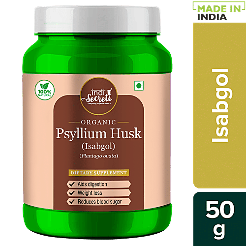 indiSecrets Organic Psyllium Husk/Isabgol|50 g