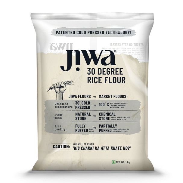 Jiwa Organic Rice Flour - 100% Natural, Chakki Ground & Gluten Free|1 kg