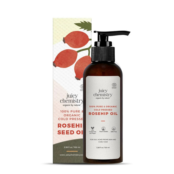 JUICY CHEMISTRY 100 Organic Rosehip Seed Cold Pressed Carrier|30 ml