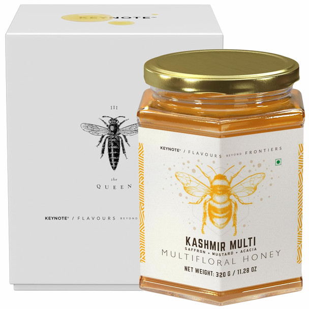 Keynote Kashmir Multifloral Honey | Raw Pure Unpasteurized Unprocessed Organic | Gift Box 320 grams