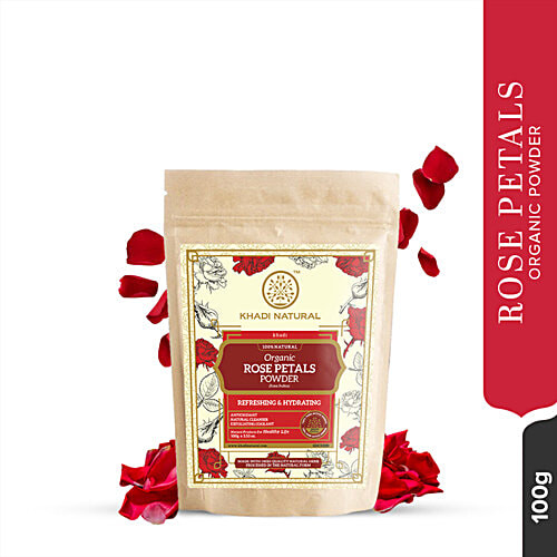 Khadi Natural Rose Petals Organic Powder - Natural Cleanser|100 g