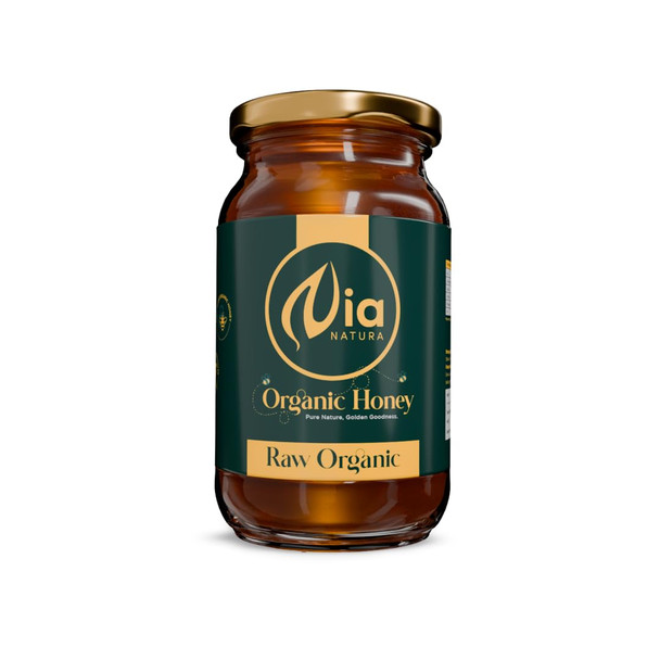 Nia Natura Raw Organic Honey 500gm | 100% Pure Raw and Unprocessed Honey | Lab Tested Honey In Glass Jar
