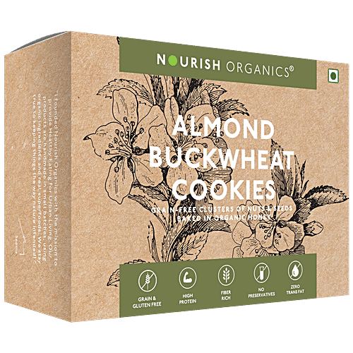 Nourish Organics Almond Buckwheat Cookies - Rich In Fibre & Protein, Gluten-Free|125 g