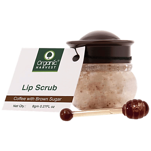 Organic Harvest Lip Scrub - With Coffee & Brown Sugar, For Lightening & Brightening Dull Lips|8 g