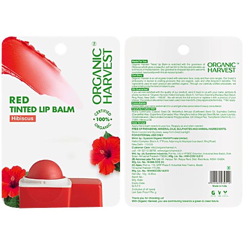 Organic Harvest Hibiscus Color Lip Balm|10 g