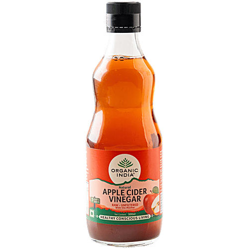 Organic India Apple Cider Vinegar - Raw Unfiltered, With Mother|500 ml