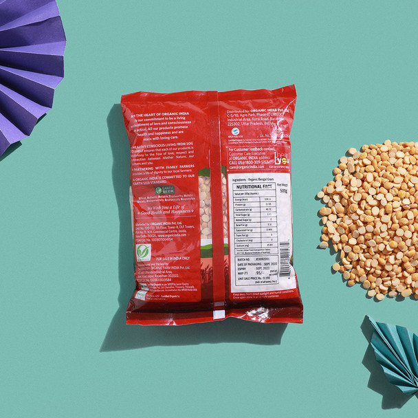 Organic India Bengal Gram (Chana Dal) 500g