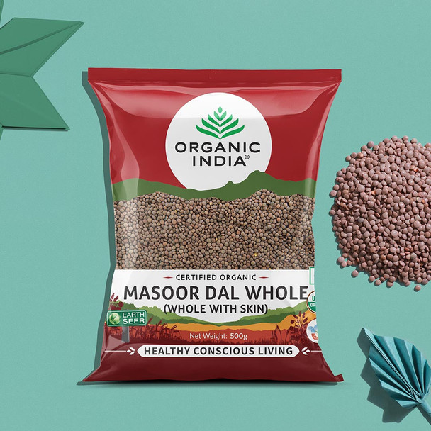 Organic India Masoor Dal Whole (With Skin) 500g