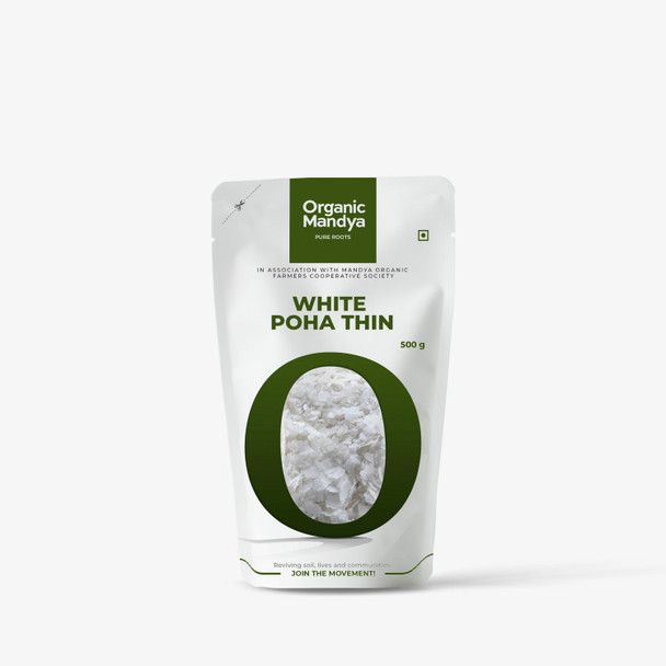 Organic Mandya Organic White Poha Thin|500g