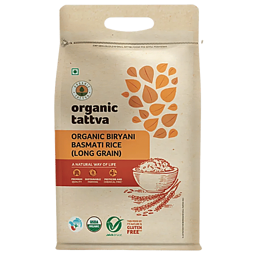 Organic Tattva Biryani Basmati Rice - Vegan, Gluten-Free, Rich In Flavour|5 kg