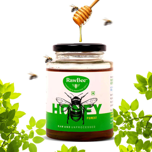 RawBee Honey Unprocessed Raw Honey- 250gm 100% Pure Organic Honey Unfiltered Unpasteurized (Forest, 250gm)