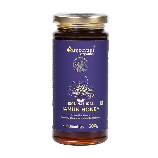 Sanjeevani Organics 100% Natural Jamun Honey 300g, extracted from the nectar of Indian blackberry (Jamun) flowers, offers a naturally sweet way to enjoy Jamun’s wellness benefits. Ideal for balanced blood sugar.