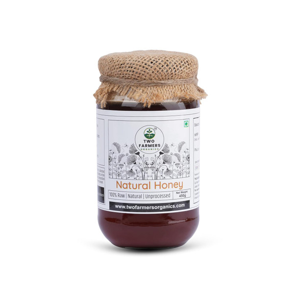 Two Farmers Organics Multiflora Honey 100% Pure & Raw – Unprocessed Natural Honey – 250g (Glass Jar)