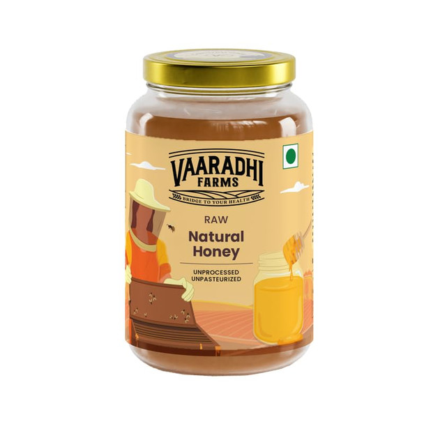 VAARADHI FARMS Pure Natural Honey – Raw, Unfiltered & Organic, Rich in Antioxidants | All-Natural Sweetener for Tea, Baking & Cooking | (1 Kg)