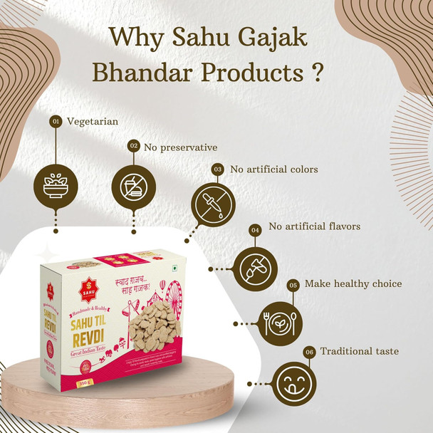 SAHU GAJAK BHANDAR Gur Ki Rewari 350 Gm | Gud Revdi | Rewdi | Til Sweets | Revadi | Rewadi | Candy Indian Mithai SAHU GAJAK BHANDAR Gur Ki Rewari 350 Gm | Gud Revdi | Rewdi | Til Sweets | Revadi | Rewadi | Candy Indian Mithai