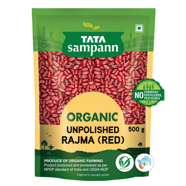 Tata Sampann Organic Rajma (Red) pack of 4 |500gm x 4|