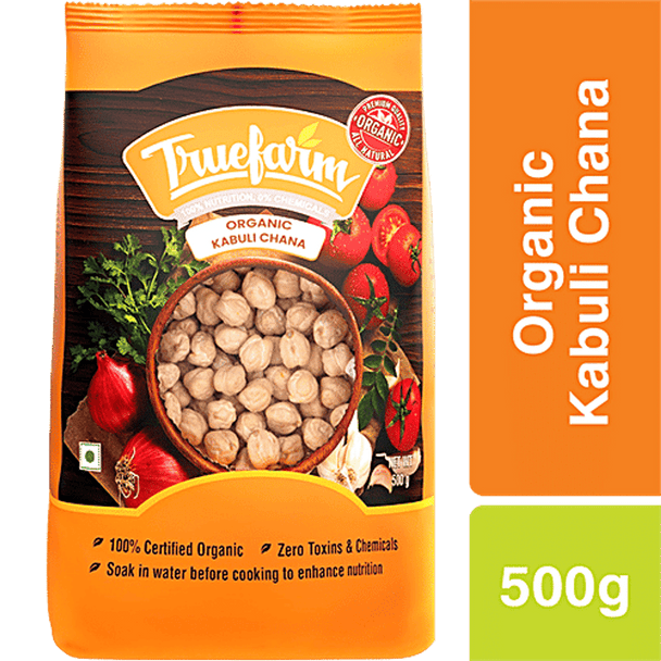 Truefarm Organic Kabuli Chana - Nutritious pack of 4 |500 g x 4|