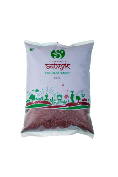 S Siddhagiri's SATVYK Ragi Whole - Unpolished Finger Millet | Gluten Free Nachni | Whole Grain Ragi | High Plant Protein & Fiber|5000gm|11.02lbs