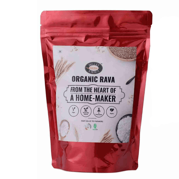 Millet Amma Millet Bajra Rava - | (Kambu, Sajje, Sajja, Bajri, Kambam) | Gluten Free, Rich in Protein | Suitable for Multiple Millet Recipes |500gm|1.1 lbs
