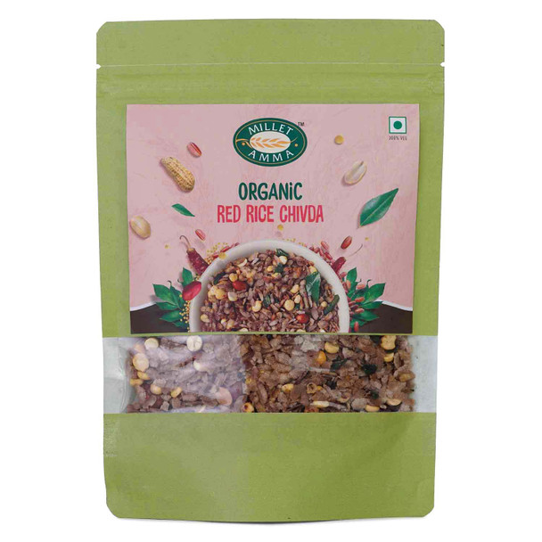 MILLET AMMA Red Rice Chivda - Healthy and Organic Foods, Gluten Free, Vegan, Nutrient Rich, Healthy Living |200gm|0.44 lbs