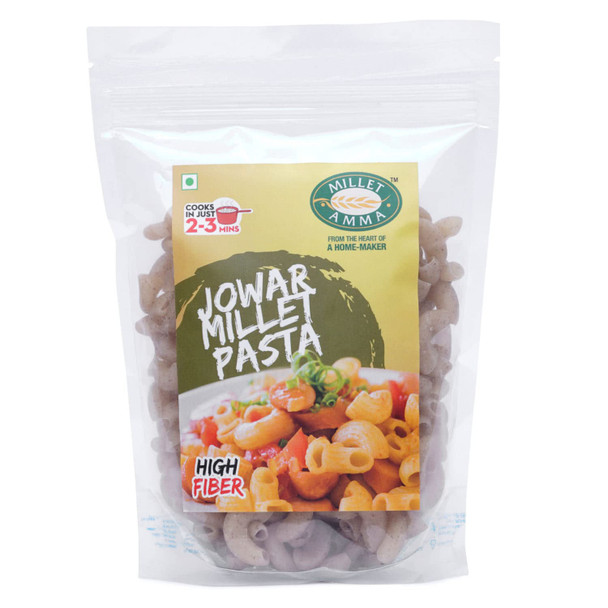 MILLET AMMA Jowar Millet Pasta -| Easy & Ready to Cook | Zero Maida & 100% Vegan | Best Choice for Instant Breakfast & Dinner.|180gm|0.4 lbs