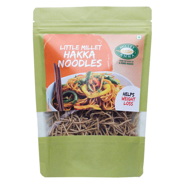 MILLET AMMA Little Millet Hakka Noodles | Easy & Ready To Cook | Zero Maida & 100% Vegan | Best Choice For Instant Breakfast & Dinner | Healthy Foods | Gluten Free |180gm|0.4 lbs